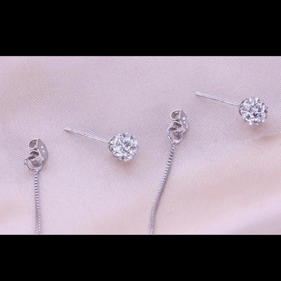 NEW 925 Sterling Long Tassel Ball Drop Earrings - Picture 10 of 15